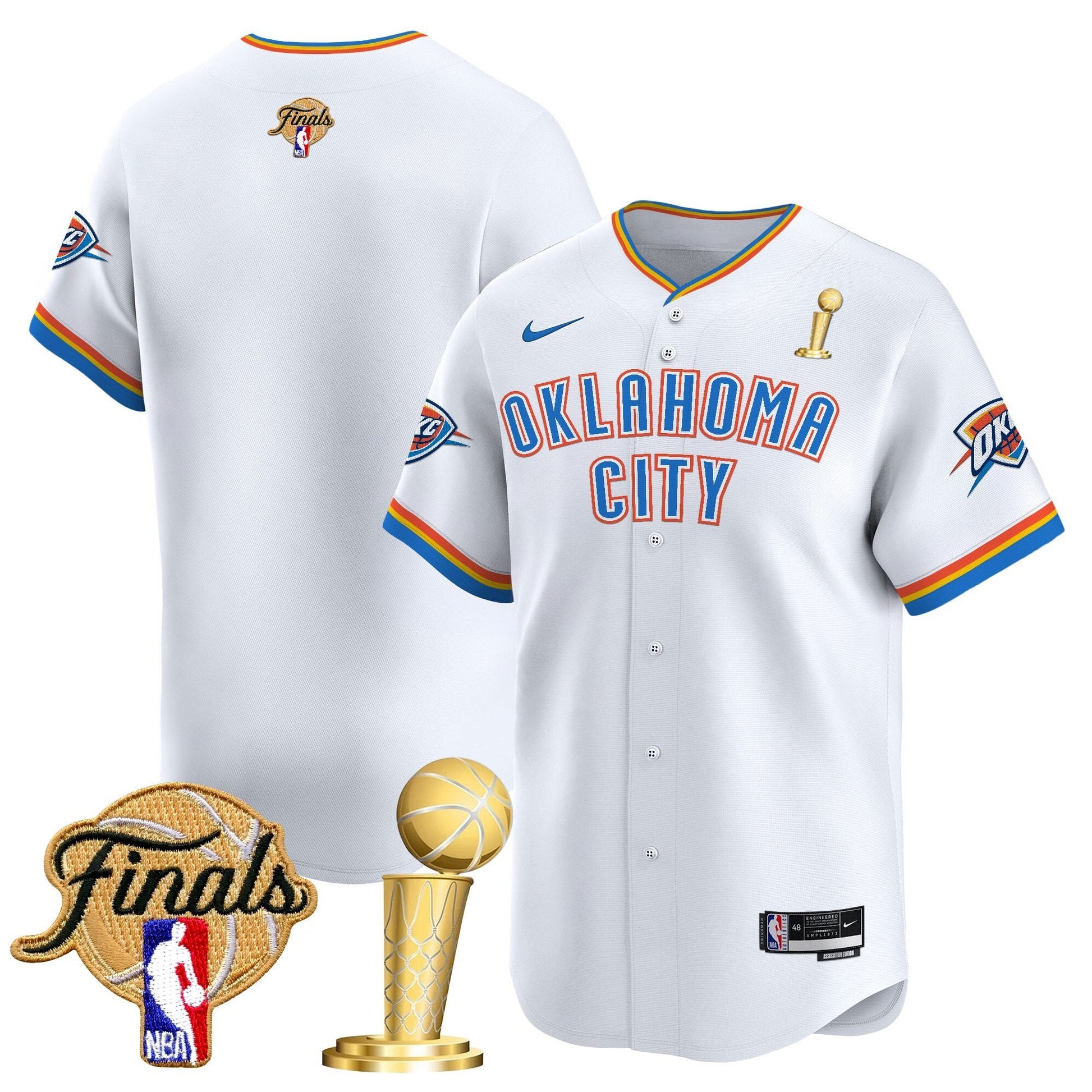 Men's Oklahoma City Thunder 2025 Champions Vapor Baseball Jersey - All Stitched