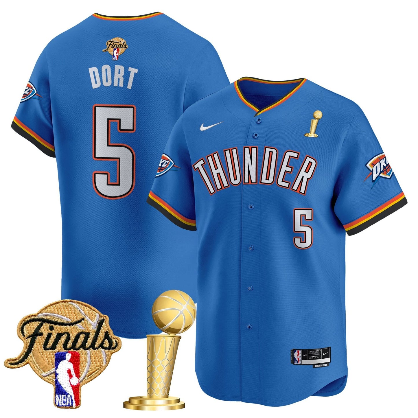 Men's Oklahoma City Thunder 2025 Champions Vapor Baseball Jersey - All Stitched