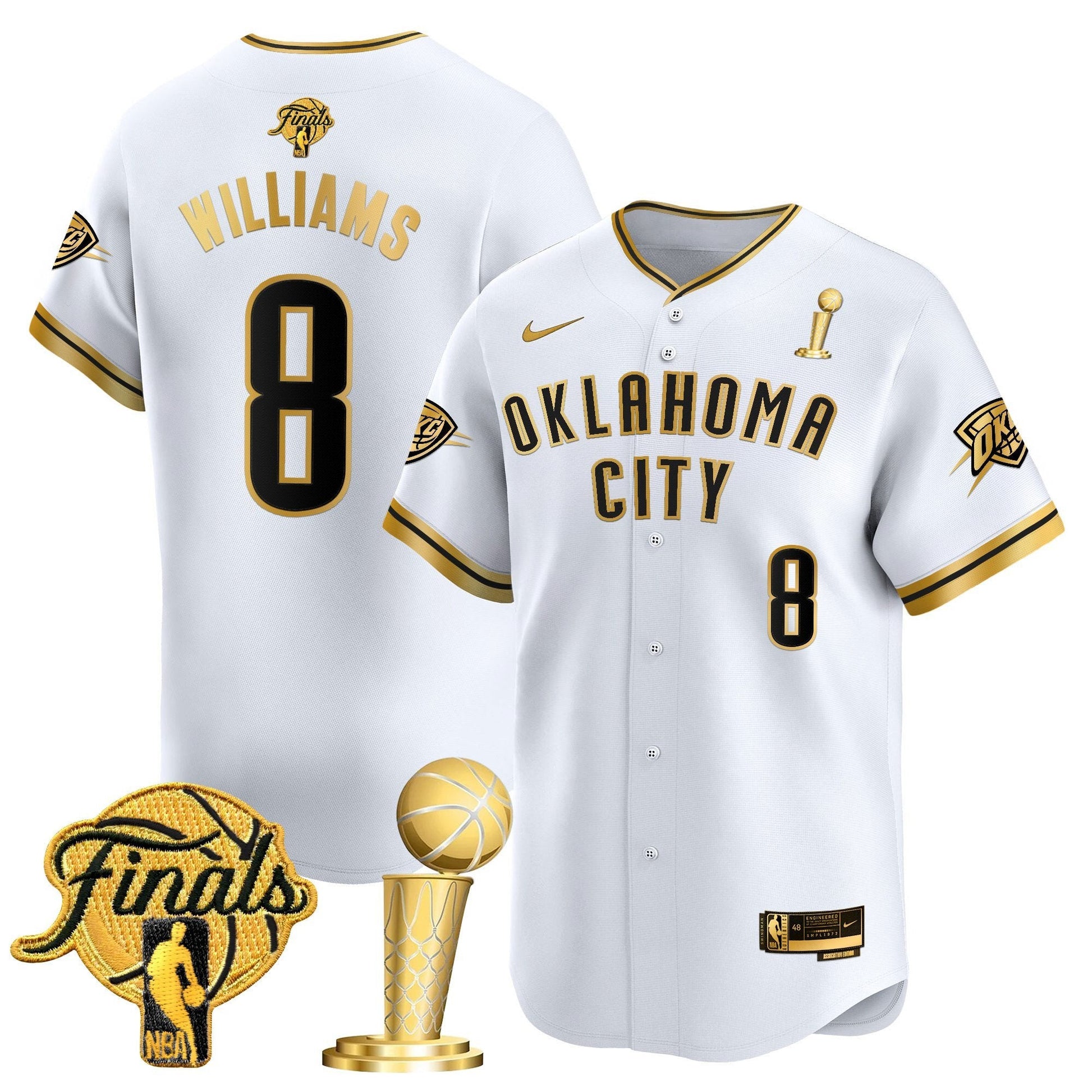 Men's Oklahoma City Thunder 2025 Champions Vapor Baseball Jersey - All Stitched
