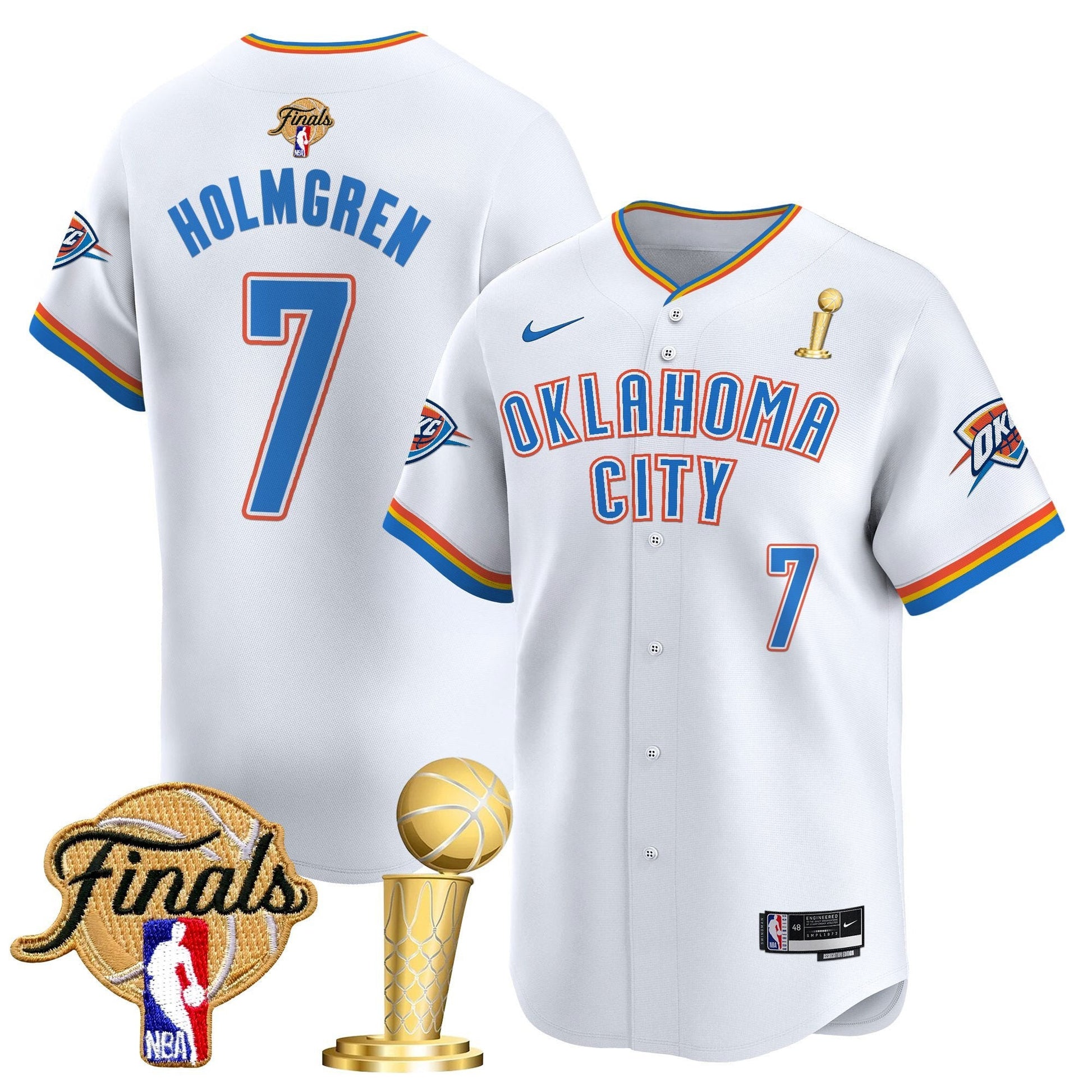 Men's Oklahoma City Thunder 2025 Champions Vapor Baseball Jersey - All Stitched