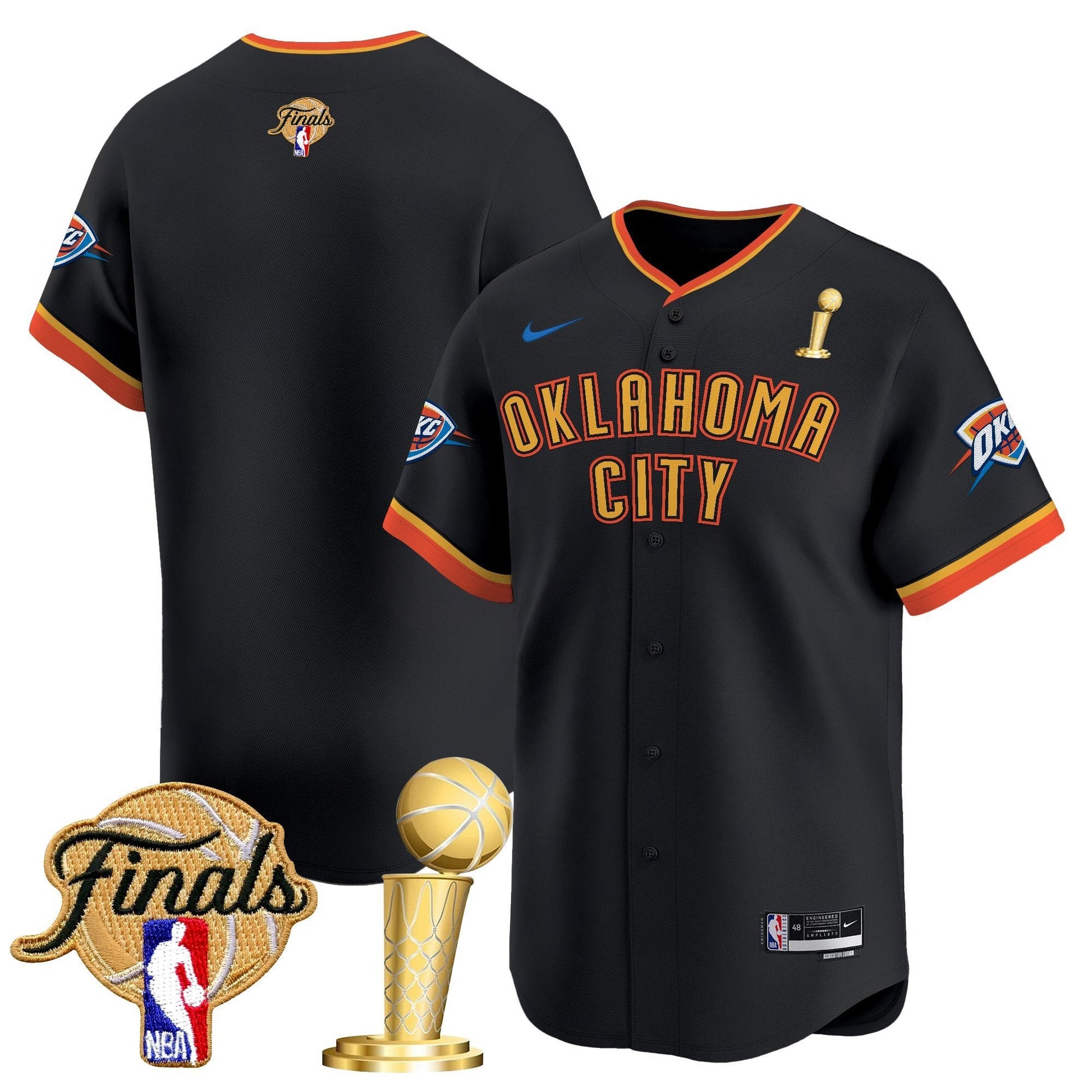 Men's Oklahoma City Thunder 2025 Champions Vapor Baseball Jersey - All Stitched