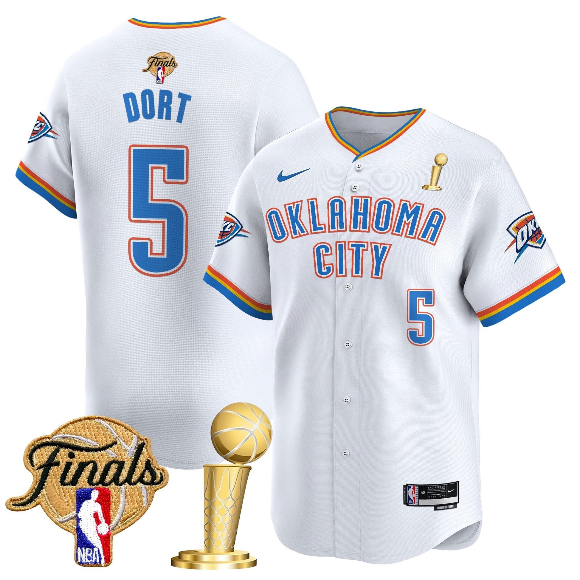 Men's Oklahoma City Thunder 2025 Champions Vapor Baseball Jersey - All Stitched