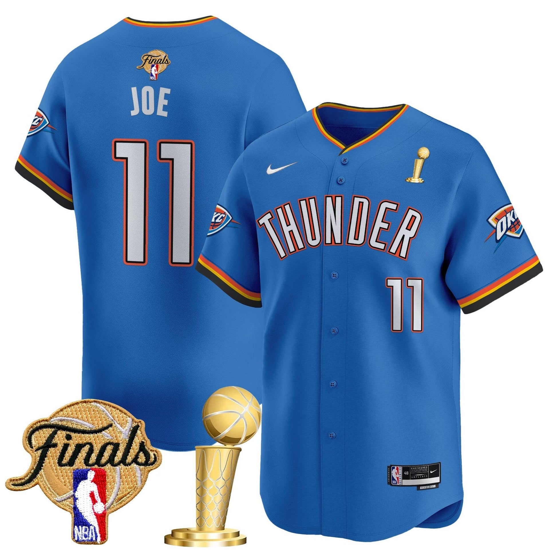 Men's Oklahoma City Thunder 2025 Champions Vapor Baseball Jersey - All Stitched