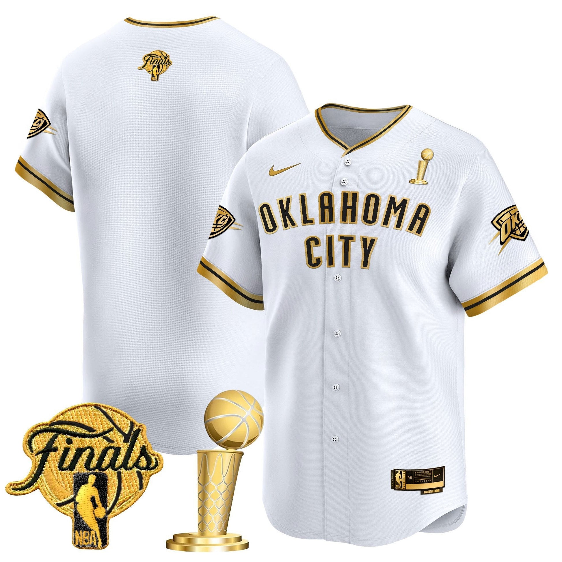 Men's Oklahoma City Thunder 2025 Champions Vapor Baseball Jersey - All Stitched