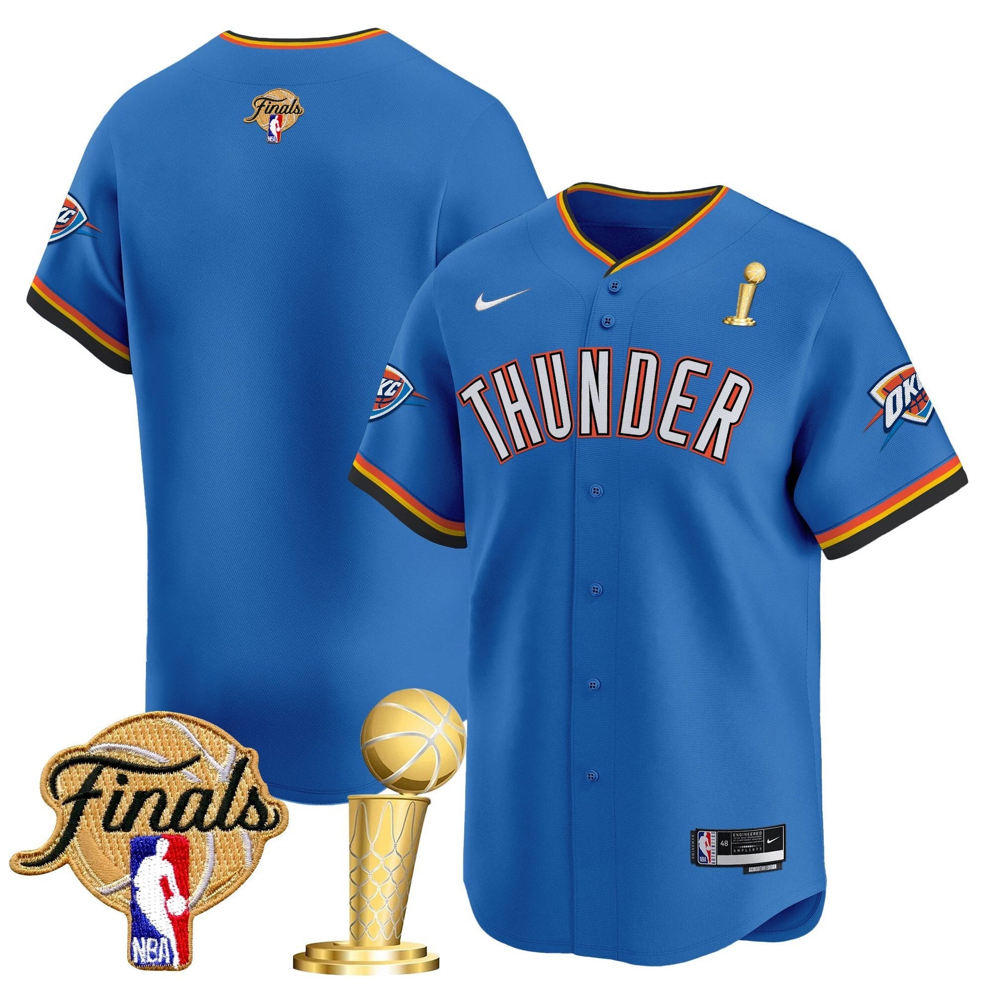 Men's Oklahoma City Thunder 2025 Champions Vapor Baseball Jersey - All Stitched