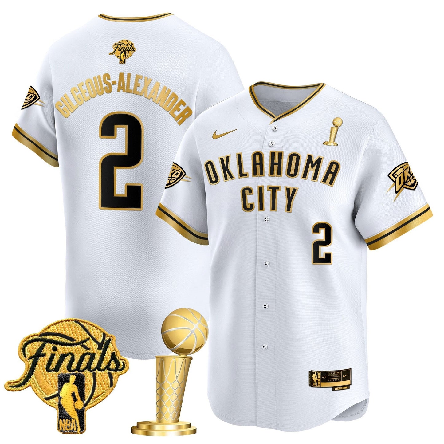 Men's Oklahoma City Thunder 2025 Champions Vapor Baseball Jersey - All Stitched