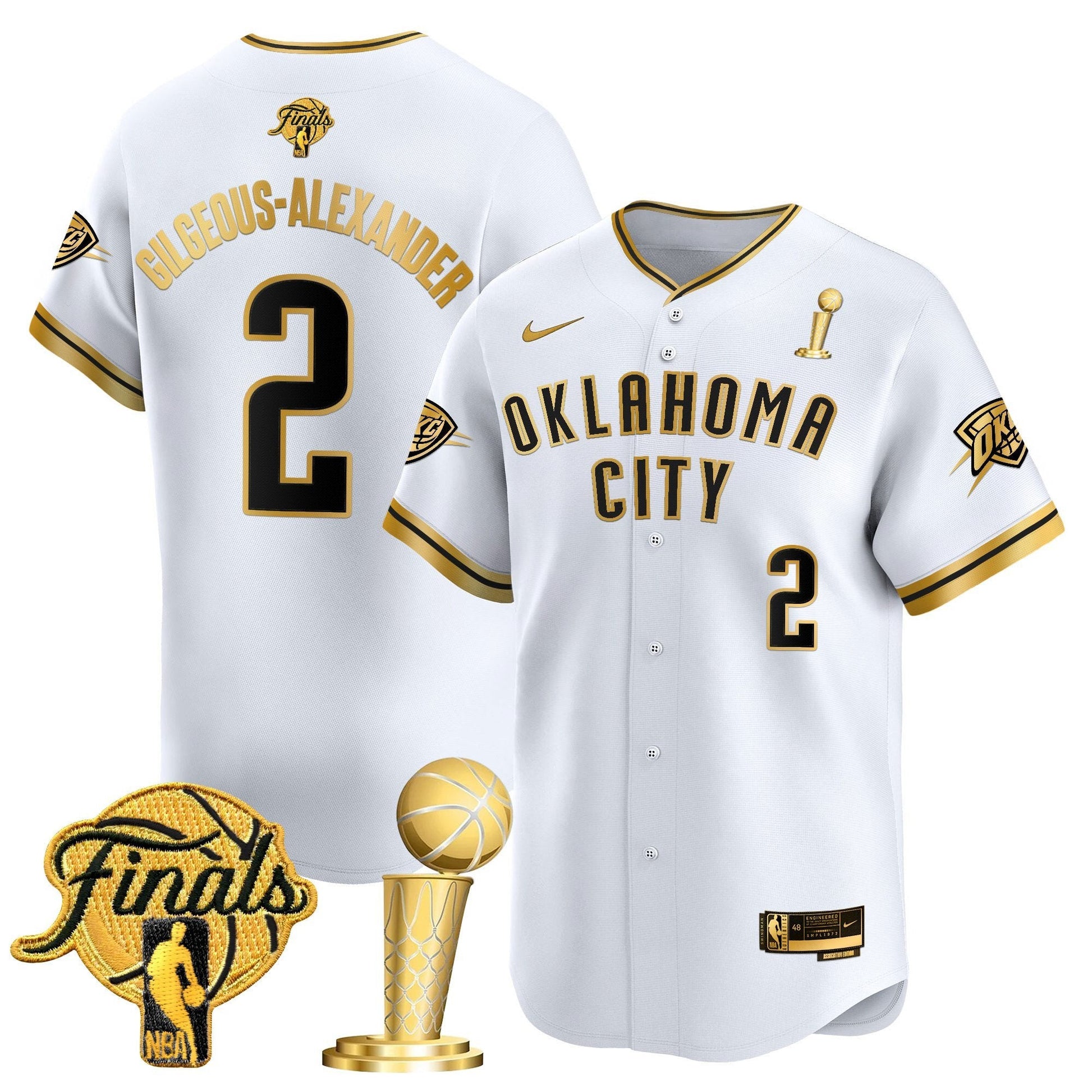 Men's Oklahoma City Thunder 2025 Champions Vapor Baseball Jersey - All Stitched