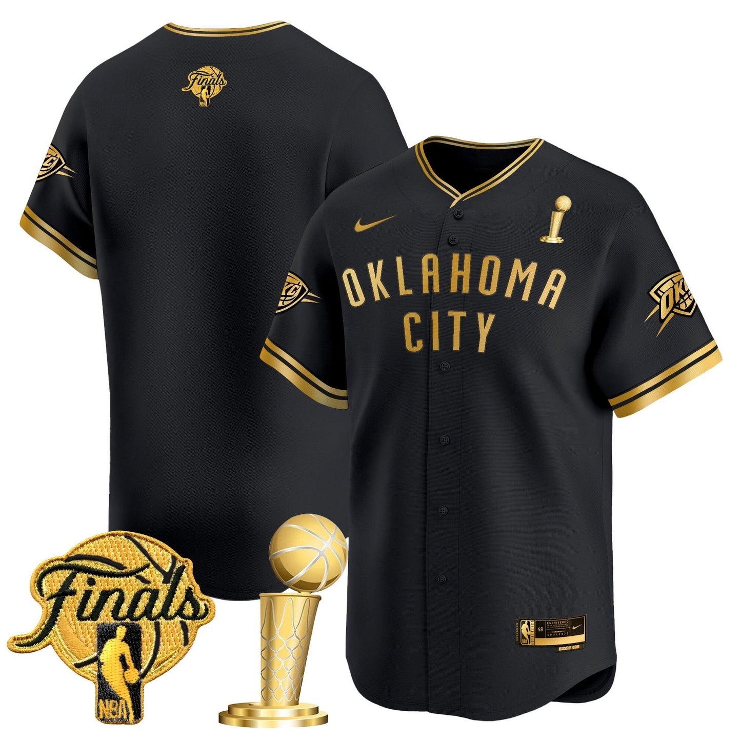Men's Oklahoma City Thunder 2025 Champions Vapor Baseball Jersey - All Stitched