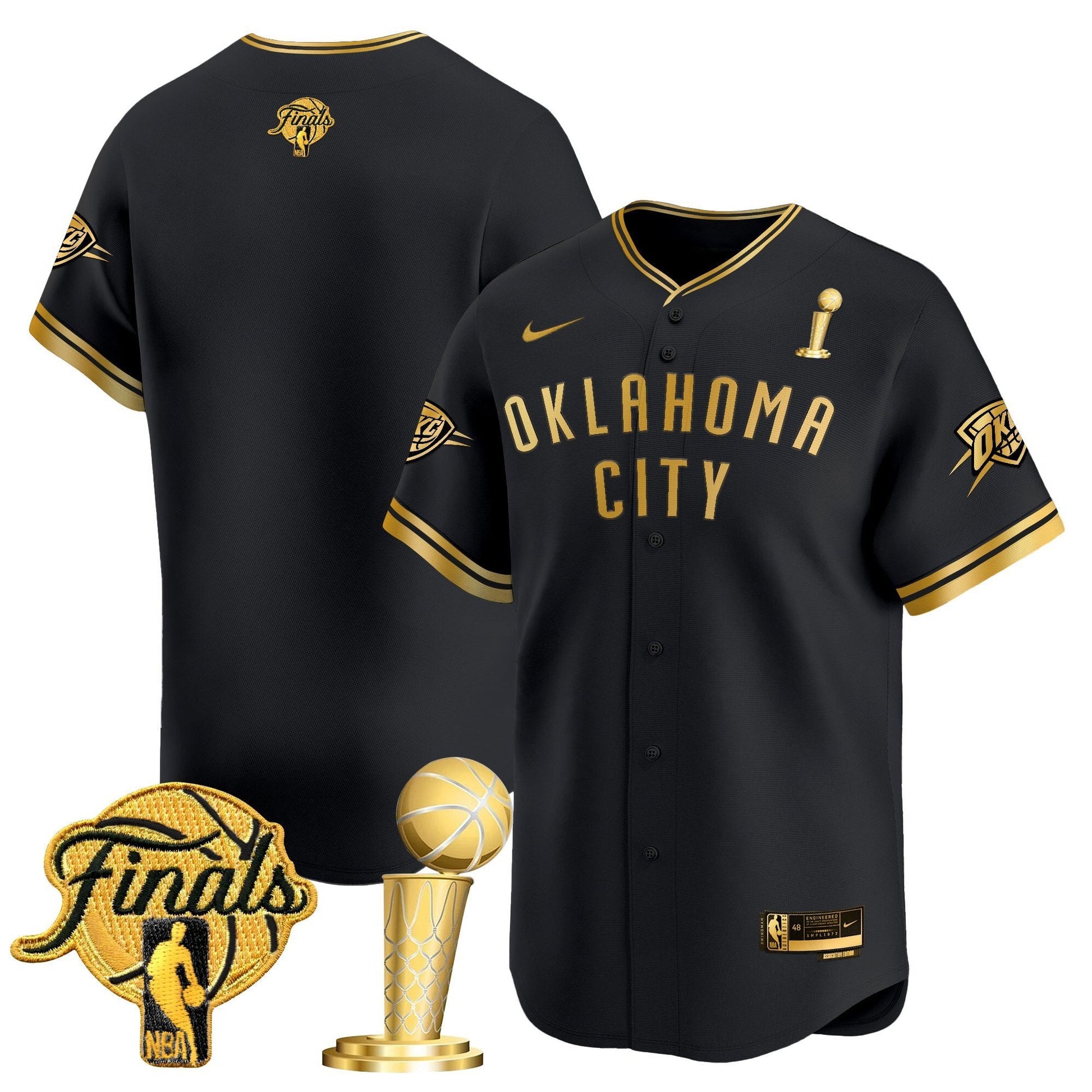 Men's Oklahoma City Thunder 2025 Champions Vapor Baseball Jersey - All Stitched