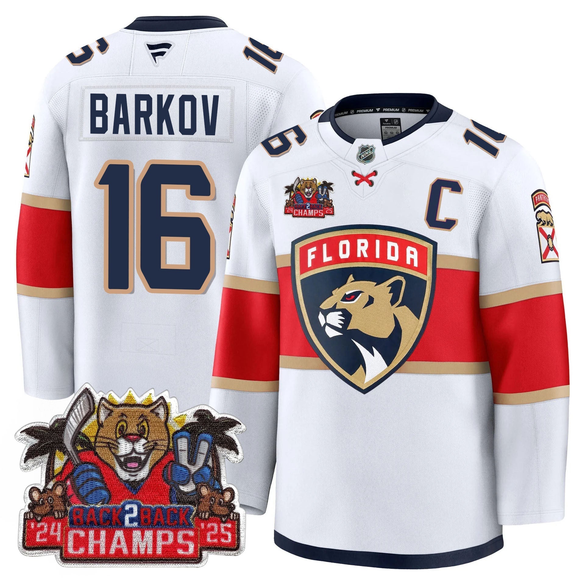 Men's Florida Panthers 2025 Stanley Cup B2B Champions Jersey - All Stitched