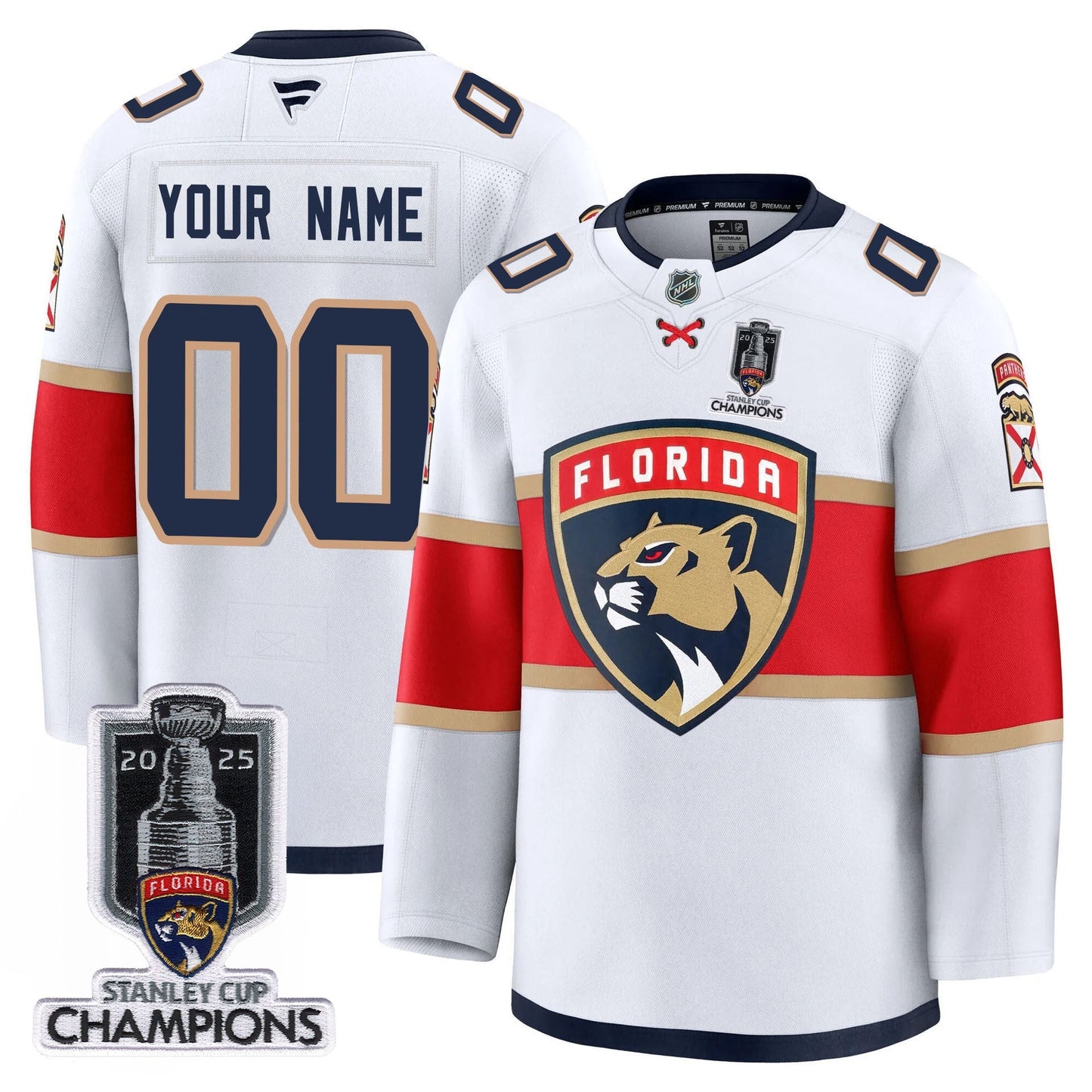 Florida Panthers 2025 Stanley Cup Champions Custom Jersey - All Stitched