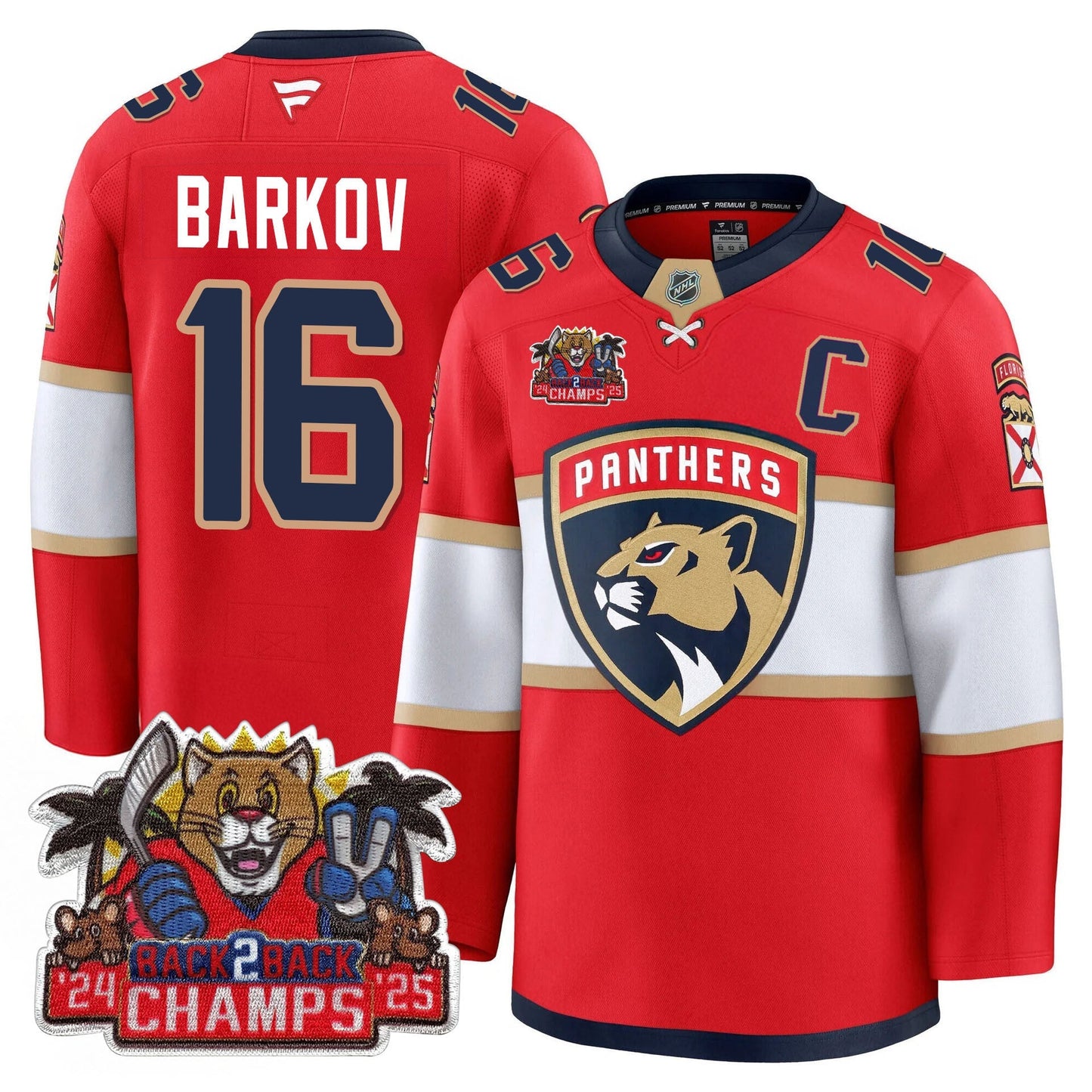 FLA 2025 Stanley Cup B2B Champions Jersey - All Stitched
