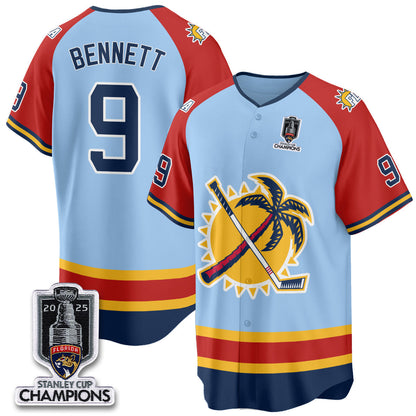 Men's Florida Panthers 2025 Stanley Cup Champions Baseball Jersey - All Stitched