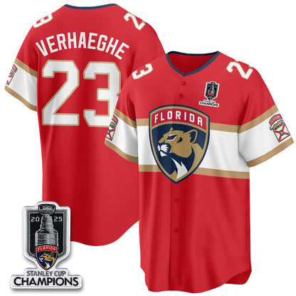 Men's Florida Panthers 2025 Stanley Cup Champions Baseball Jersey - All Stitched