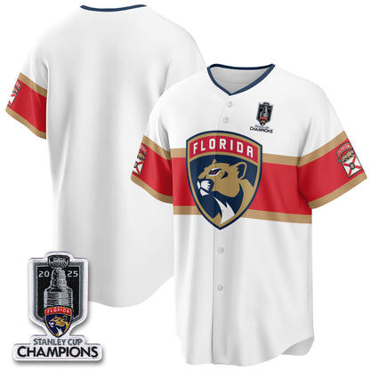 Men's Florida Panthers 2025 Stanley Cup Champions Baseball Jersey - All Stitched