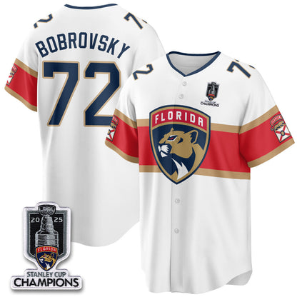 Men's Florida Panthers 2025 Stanley Cup Champions Baseball Jersey - All Stitched