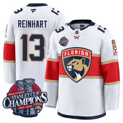 Men's Florida Panthers 2025 Stanley Cup B2B Champions Jersey N1 - All Stitched
