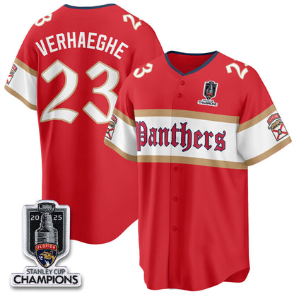 Men's Florida Panthers 2025 Stanley Cup Champions Baseball Jersey V2 - All Stitched