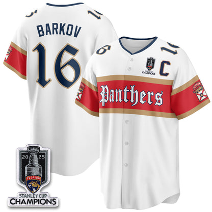 Men's Florida Panthers 2025 Stanley Cup Champions Baseball Jersey V2 - All Stitched