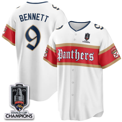 Men's Florida Panthers 2025 Stanley Cup Champions Baseball Jersey V2 - All Stitched