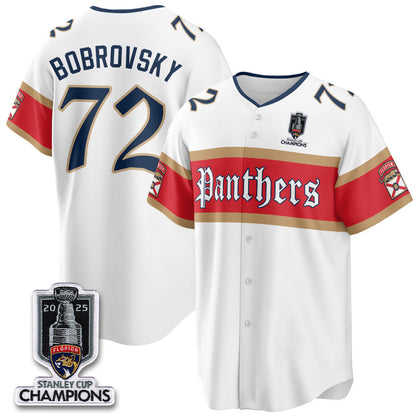 Men's Florida Panthers 2025 Stanley Cup Champions Baseball Jersey V2 - All Stitched