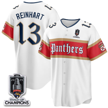 Men's Florida Panthers 2025 Stanley Cup Champions Baseball Jersey V2 - All Stitched