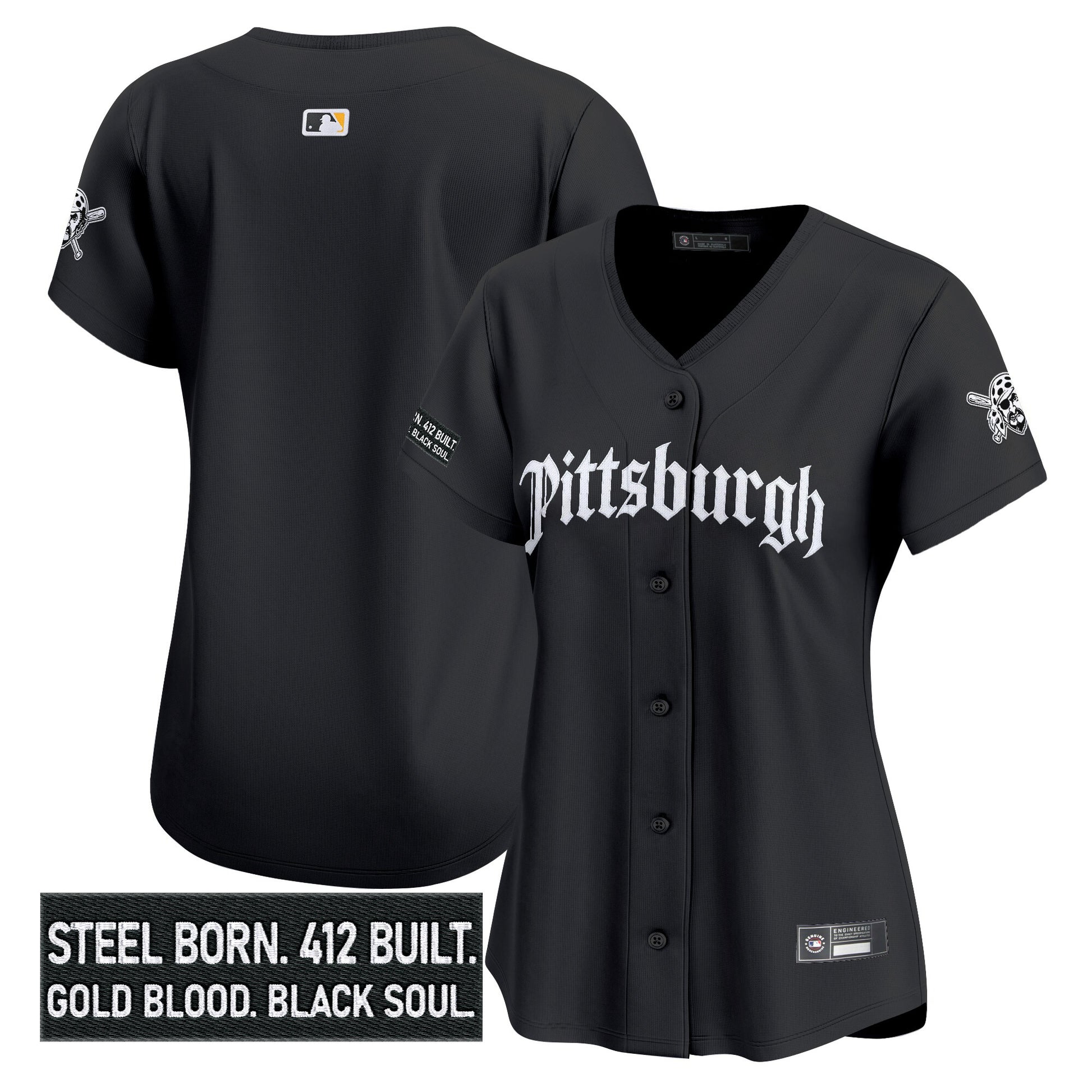 Women's Pittsburgh Pirates 'Gothic Steel City Edition' Vapor Premier Limited Jersey - All Stitched