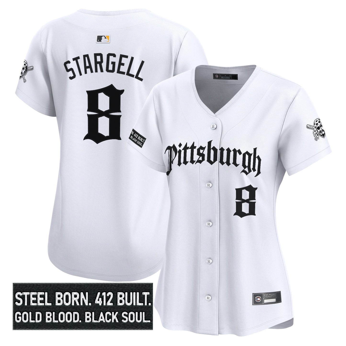 Women's Pittsburgh Pirates 'Gothic Steel City Edition' Vapor Premier Limited Jersey - All Stitched