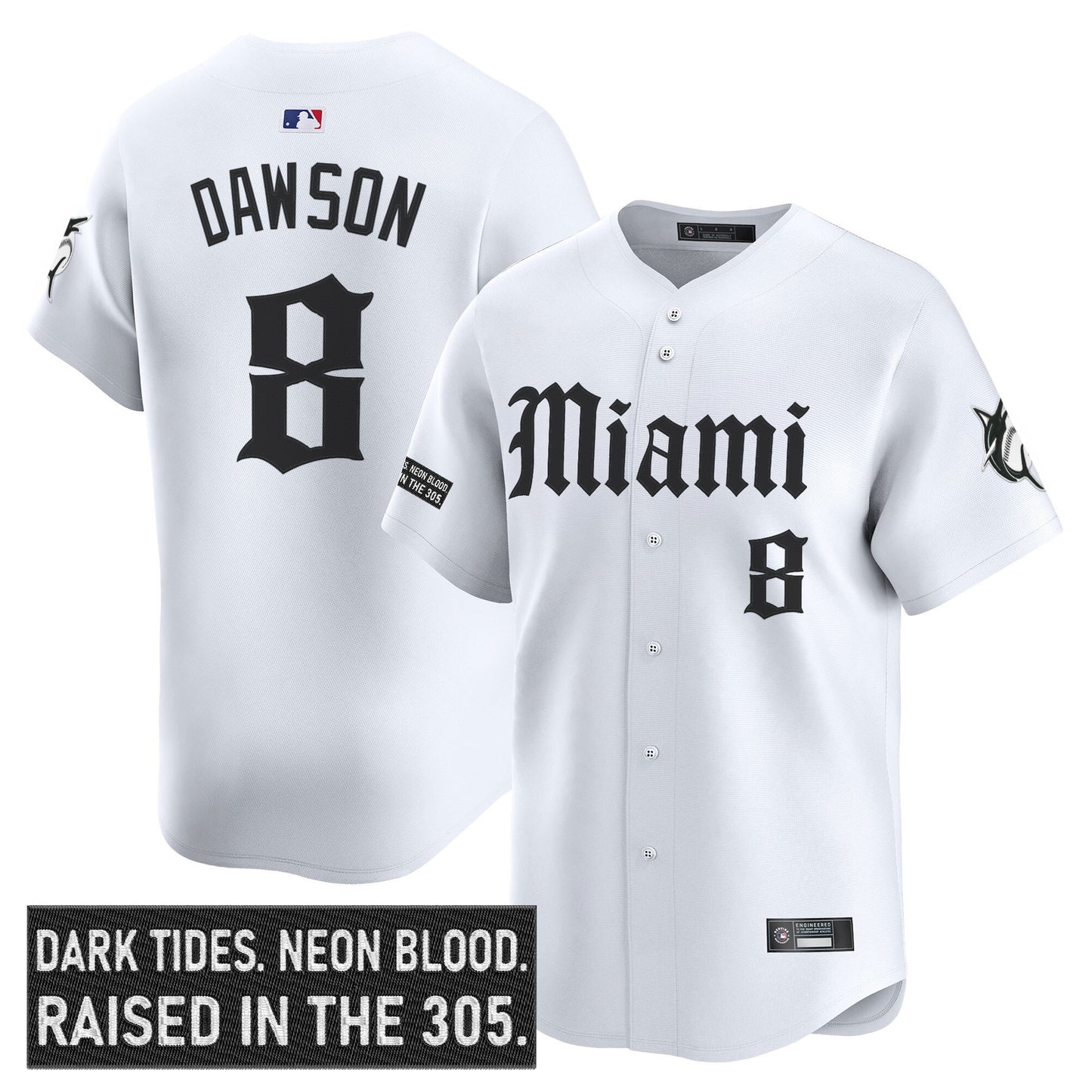 Men's Miami Marlins 'Gothic Vice Edition' Vapor Premier Limited Jersey - All Stitched
