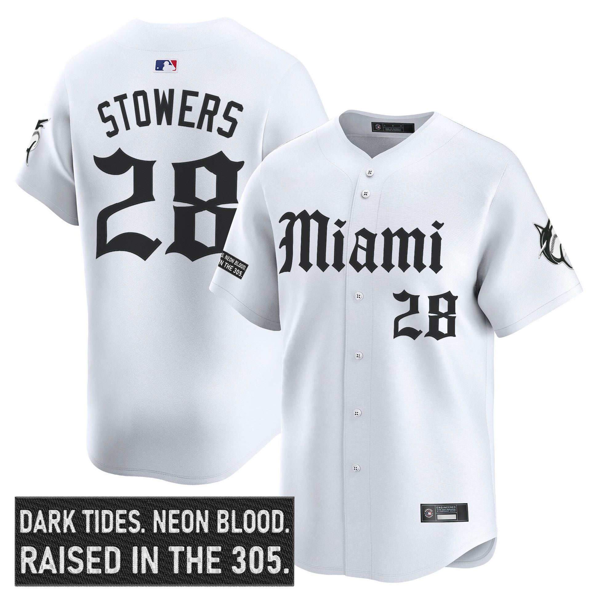 Men's Miami Marlins 'Gothic Vice Edition' Vapor Premier Limited Jersey - All Stitched