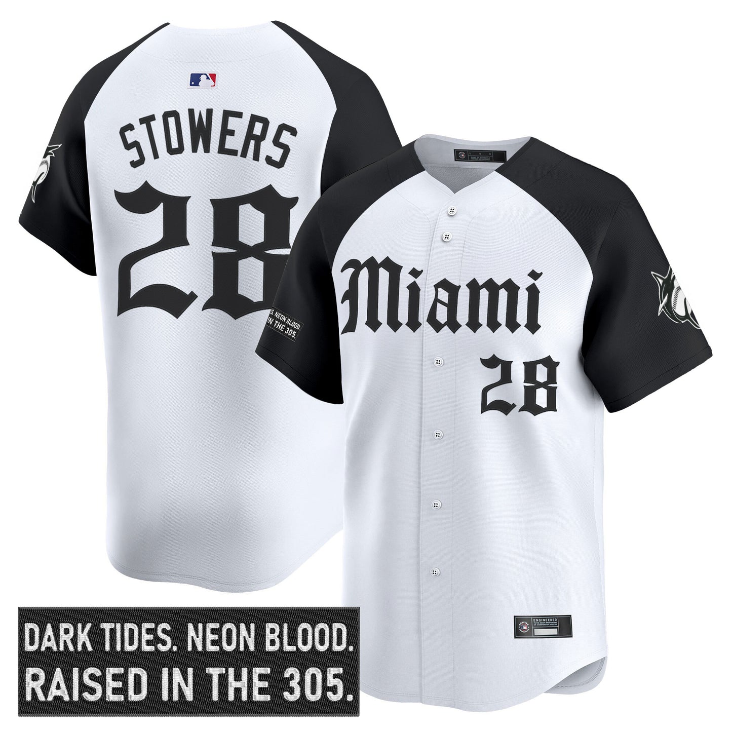 Men's Miami Marlins 'Gothic Vice Edition' Vapor Premier Limited Jersey - All Stitched