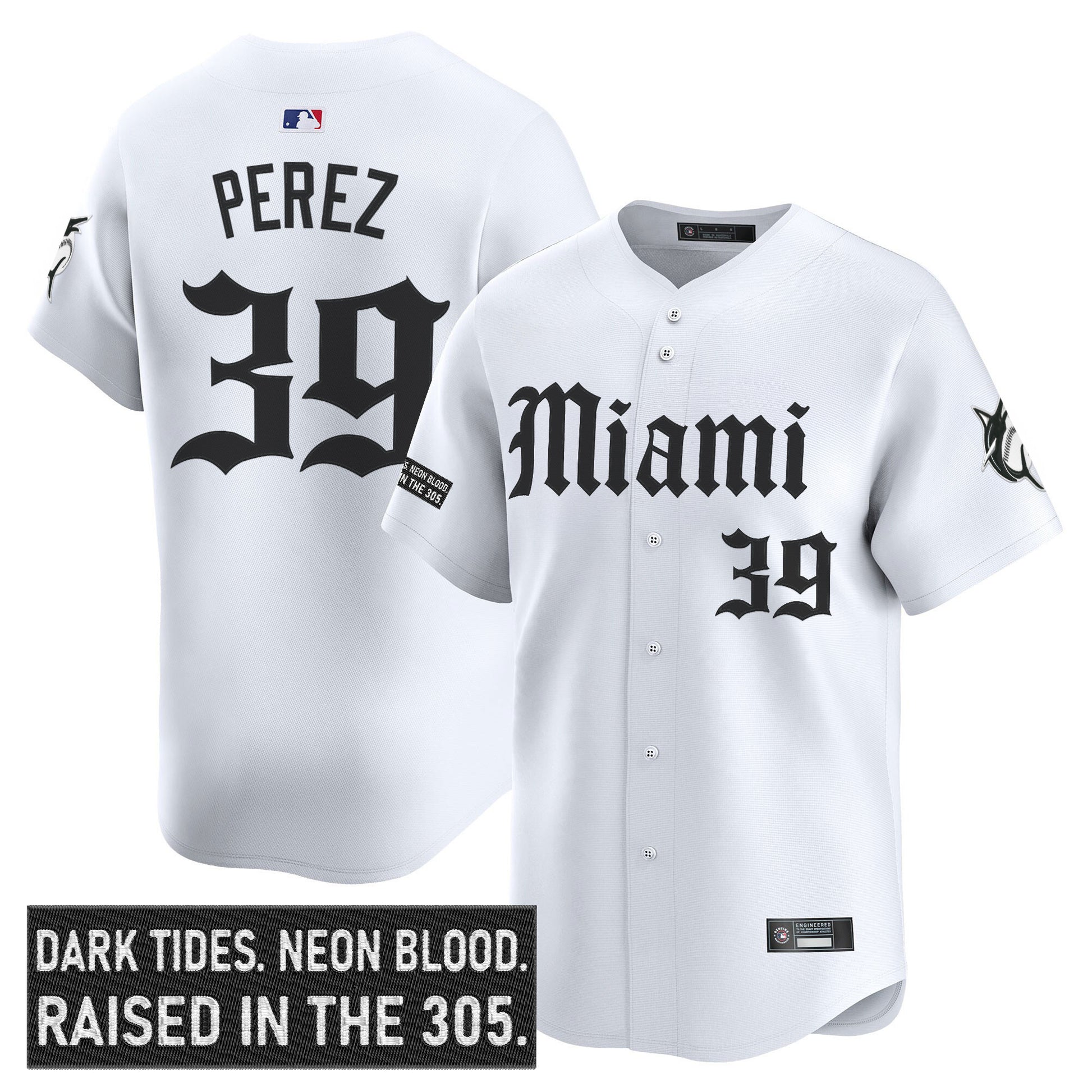 Men's Miami Marlins 'Gothic Vice Edition' Vapor Premier Limited Jersey - All Stitched