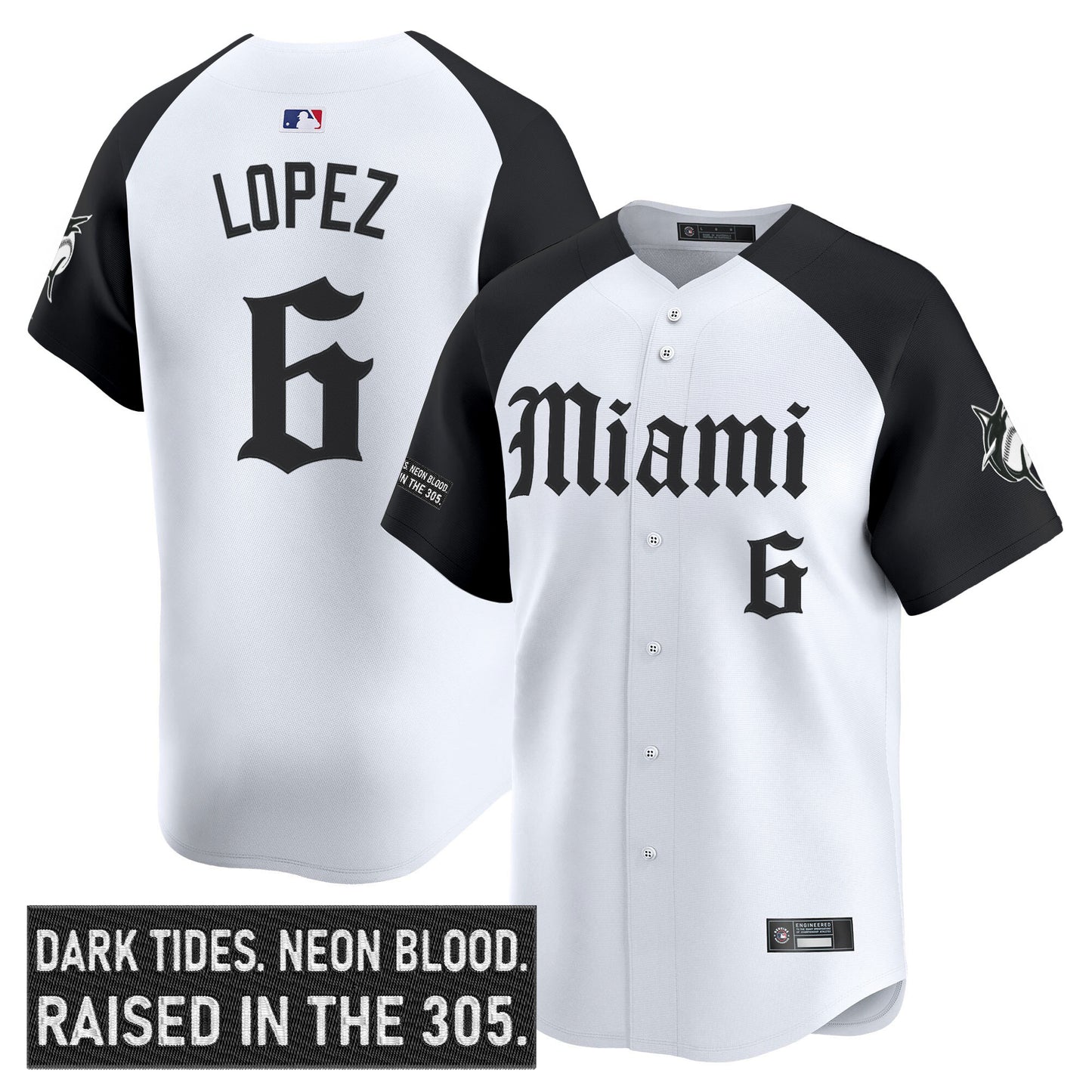 Men's Miami Marlins 'Gothic Vice Edition' Vapor Premier Limited Jersey - All Stitched