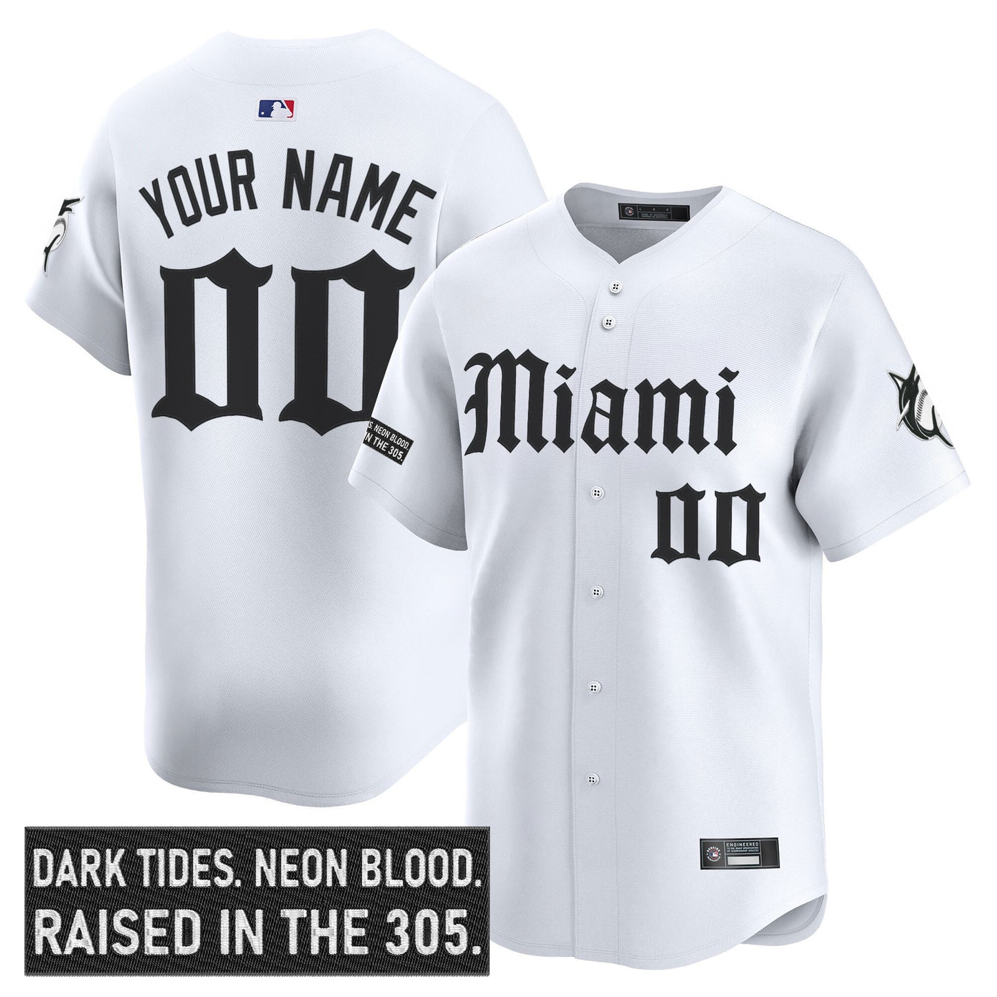 Miami Marlins 'Gothic Vice Edition' Vapor Premier Limited Custom Jersey - All Stitched