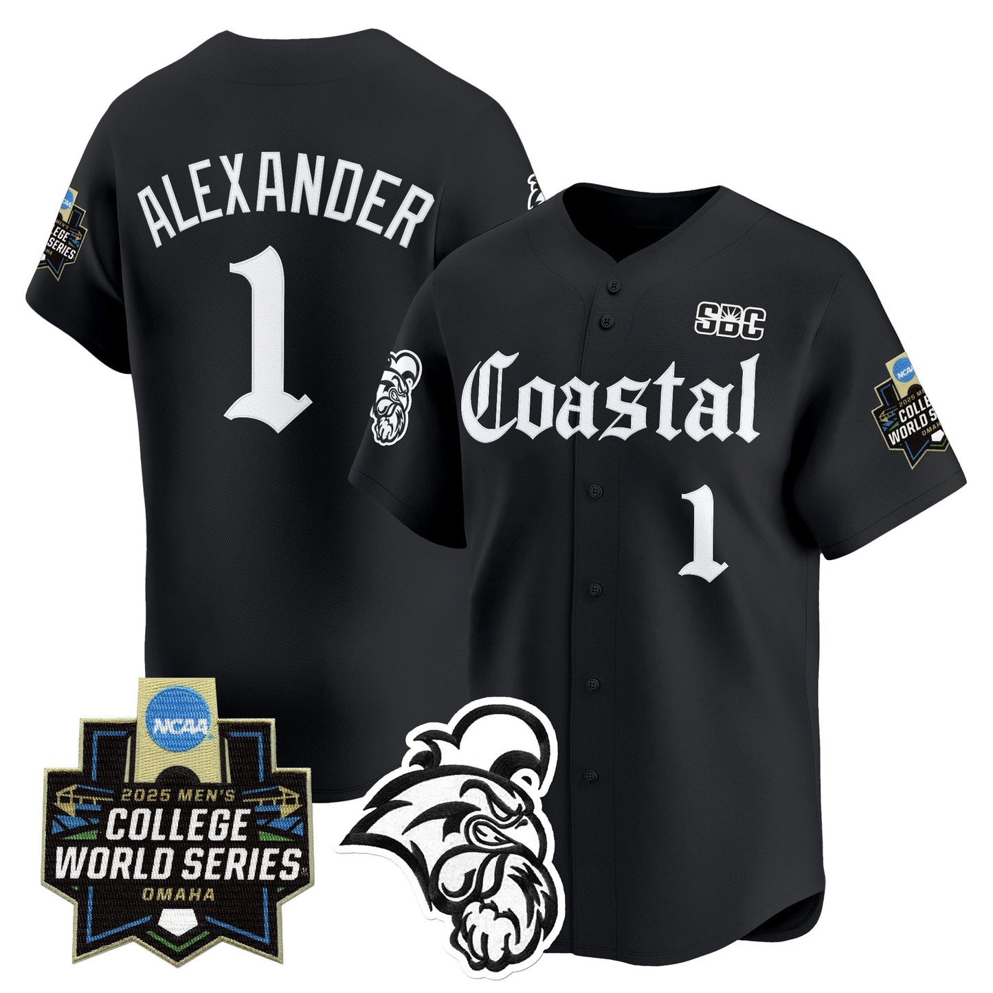 Men's Coastal Carolina Chanticleers 2025 World Series 'Gothic Coastline Edition' Vapor Premier Limited Jersey - All Stitched