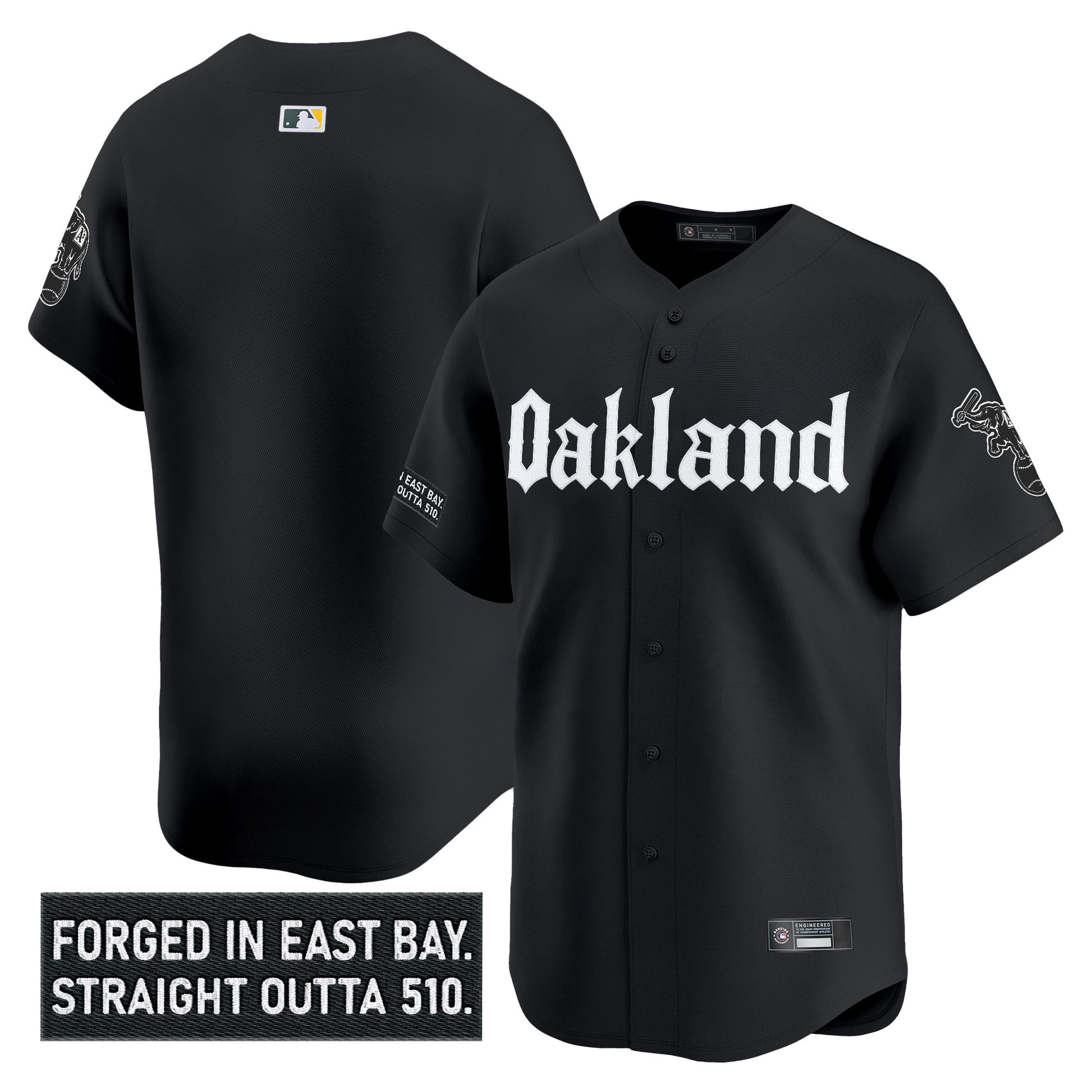 Men's Oakland Athletics 'Gothic East Bay Edition' Vapor Premier Limited Jersey - All Stitched