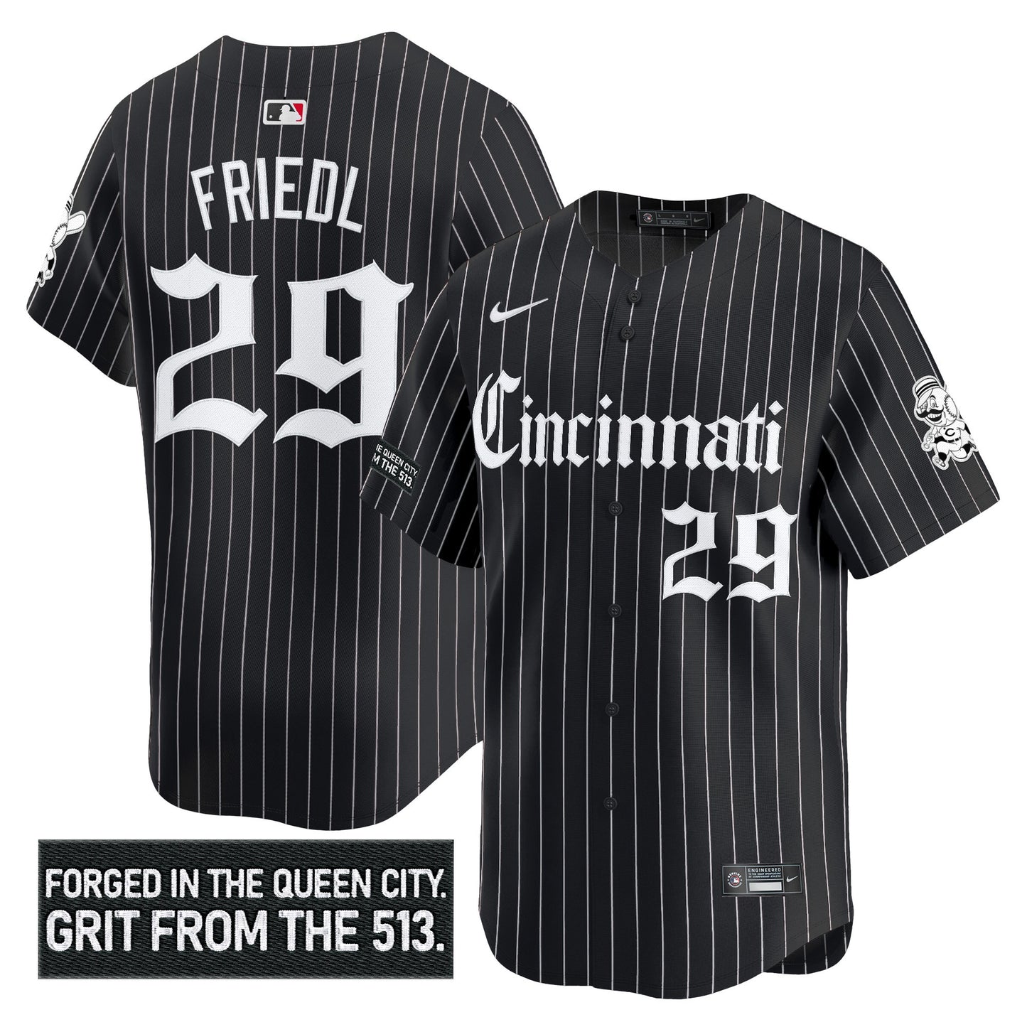 Men's Cincinnati Reds 'Gothic Queen City Edition' Vapor Premier Limited Jersey - All Stitched