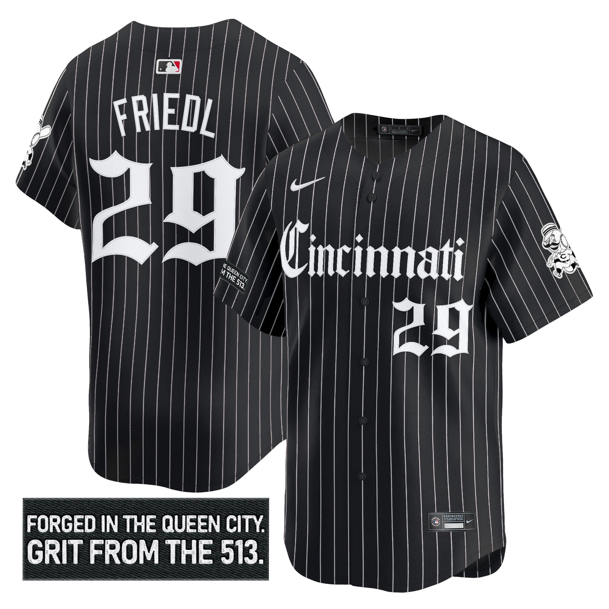 Men's Cincinnati Reds 'Gothic Queen City Edition' Vapor Premier Limited Jersey - All Stitched
