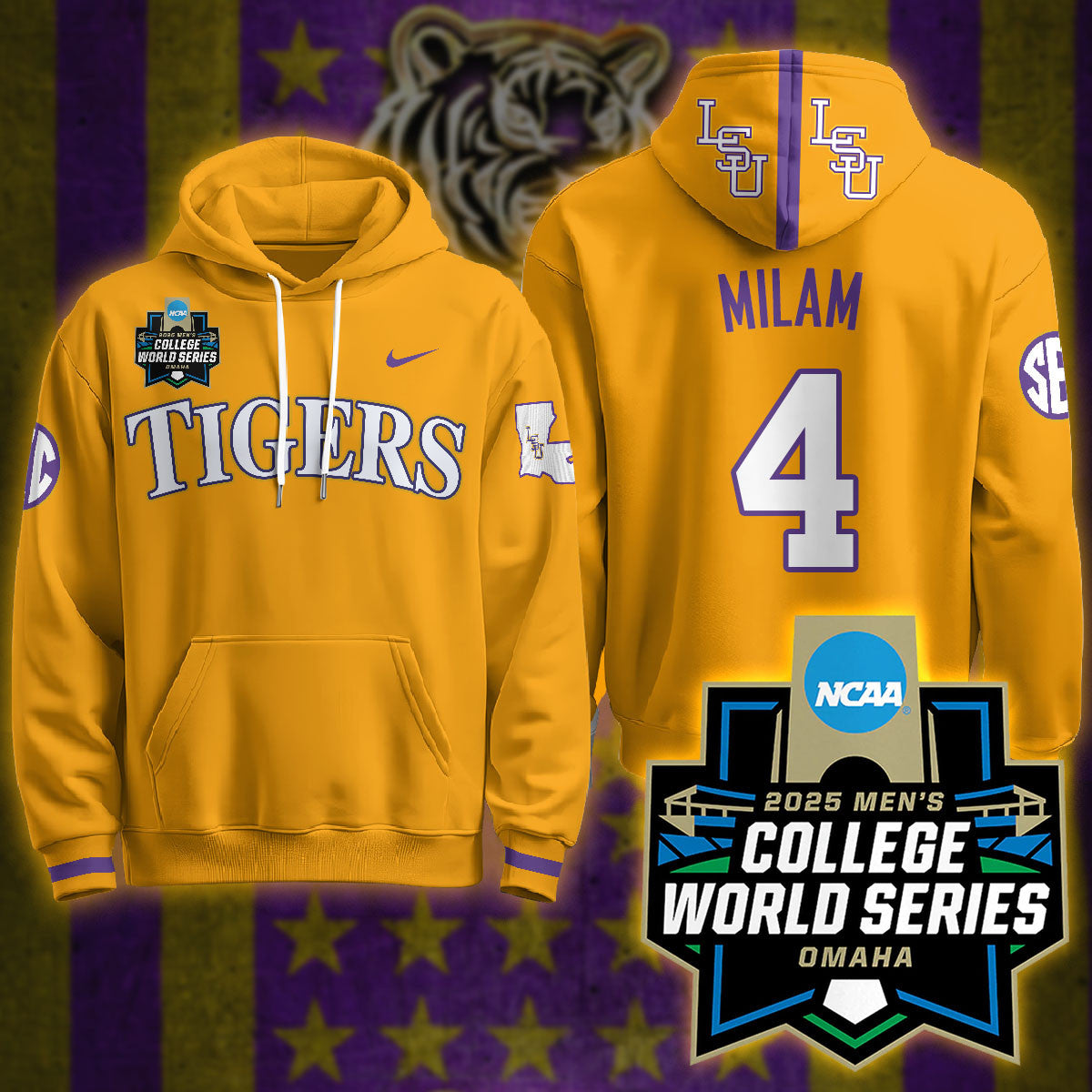 LSU Tigers 2025 World Series Limited Hoodie - All Stitched