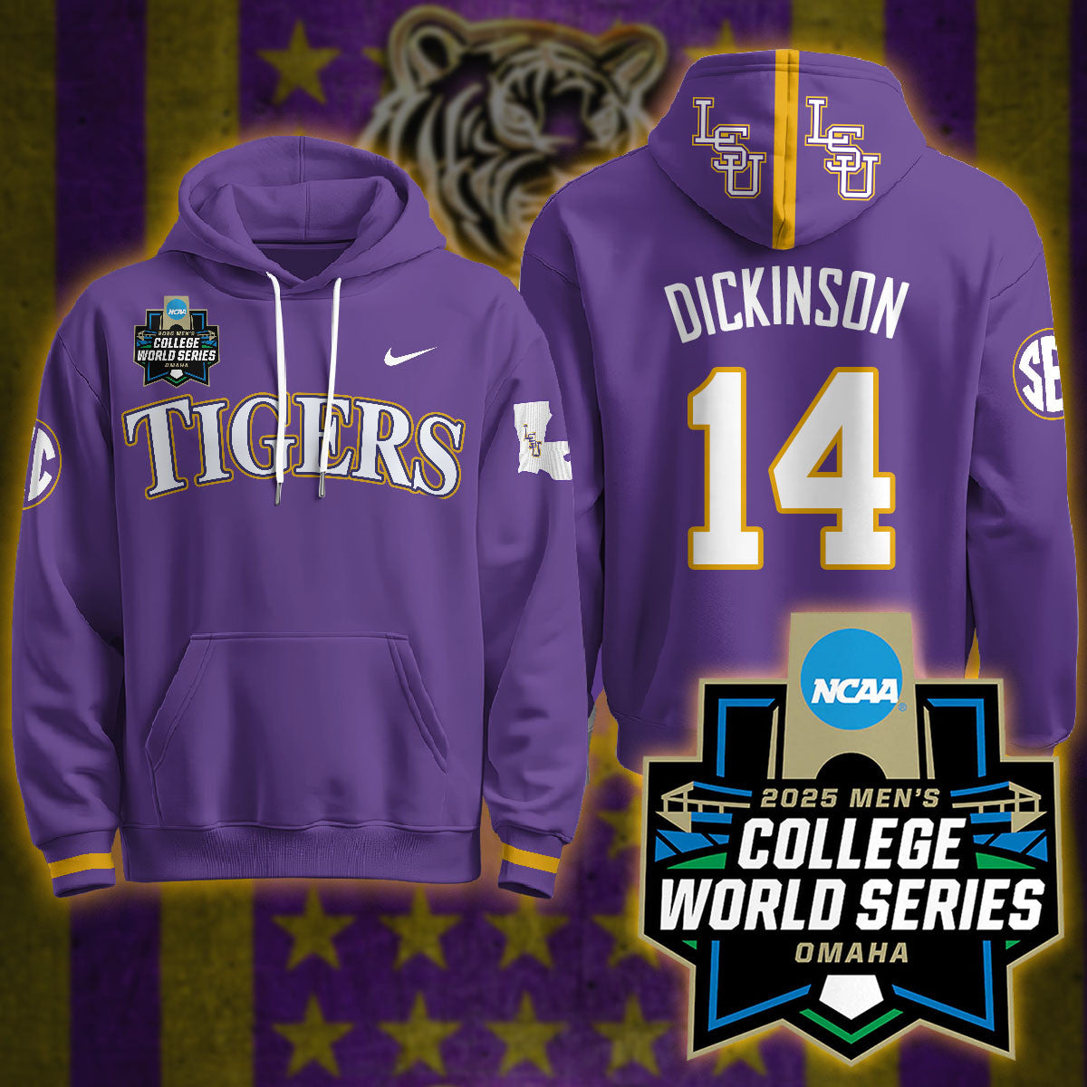 LSU Tigers 2025 World Series Limited Hoodie - All Stitched