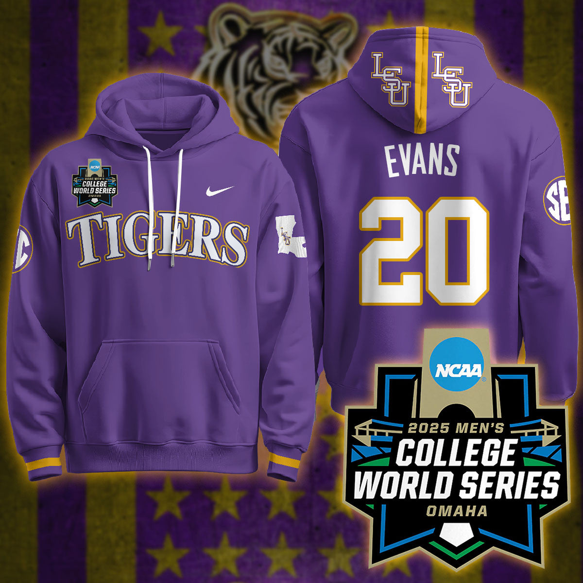 LSU Tigers 2025 World Series Limited Hoodie - All Stitched