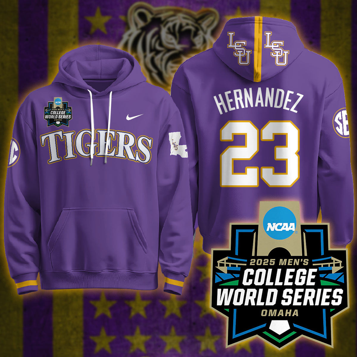 LSU Tigers 2025 World Series Limited Hoodie - All Stitched