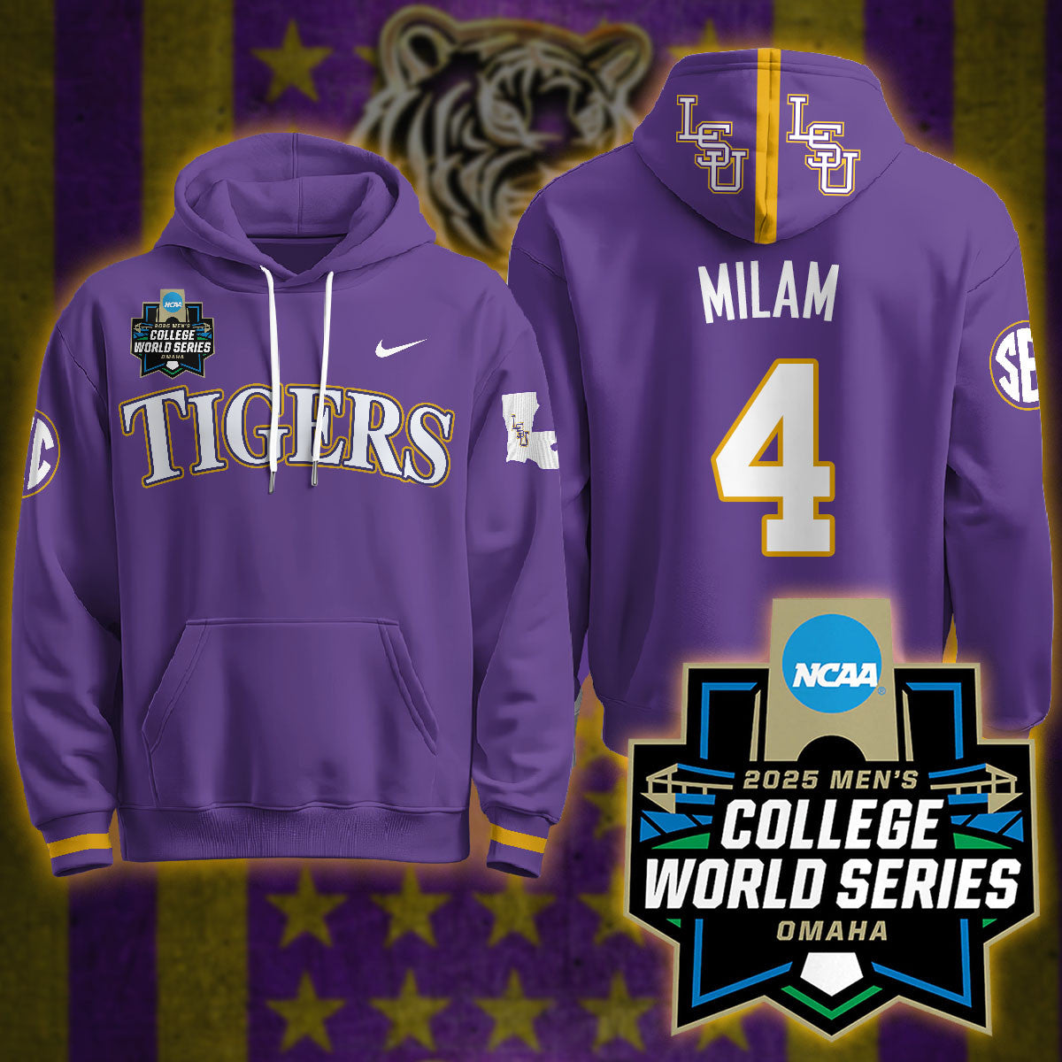 LSU Tigers 2025 World Series Limited Hoodie - All Stitched