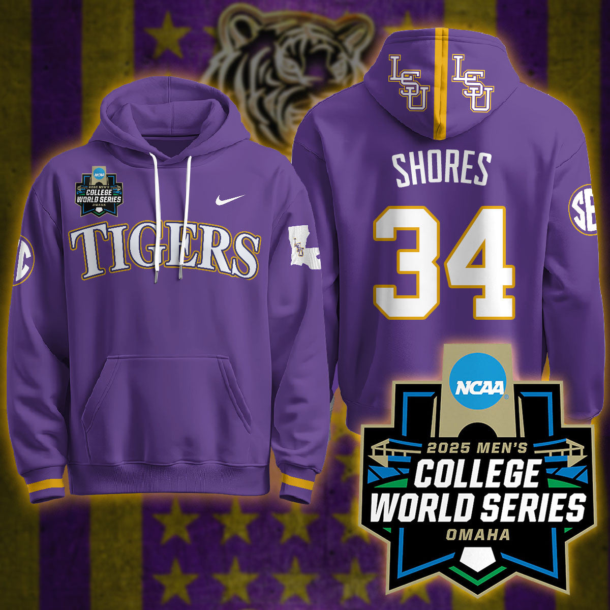 LSU Tigers 2025 World Series Limited Hoodie - All Stitched