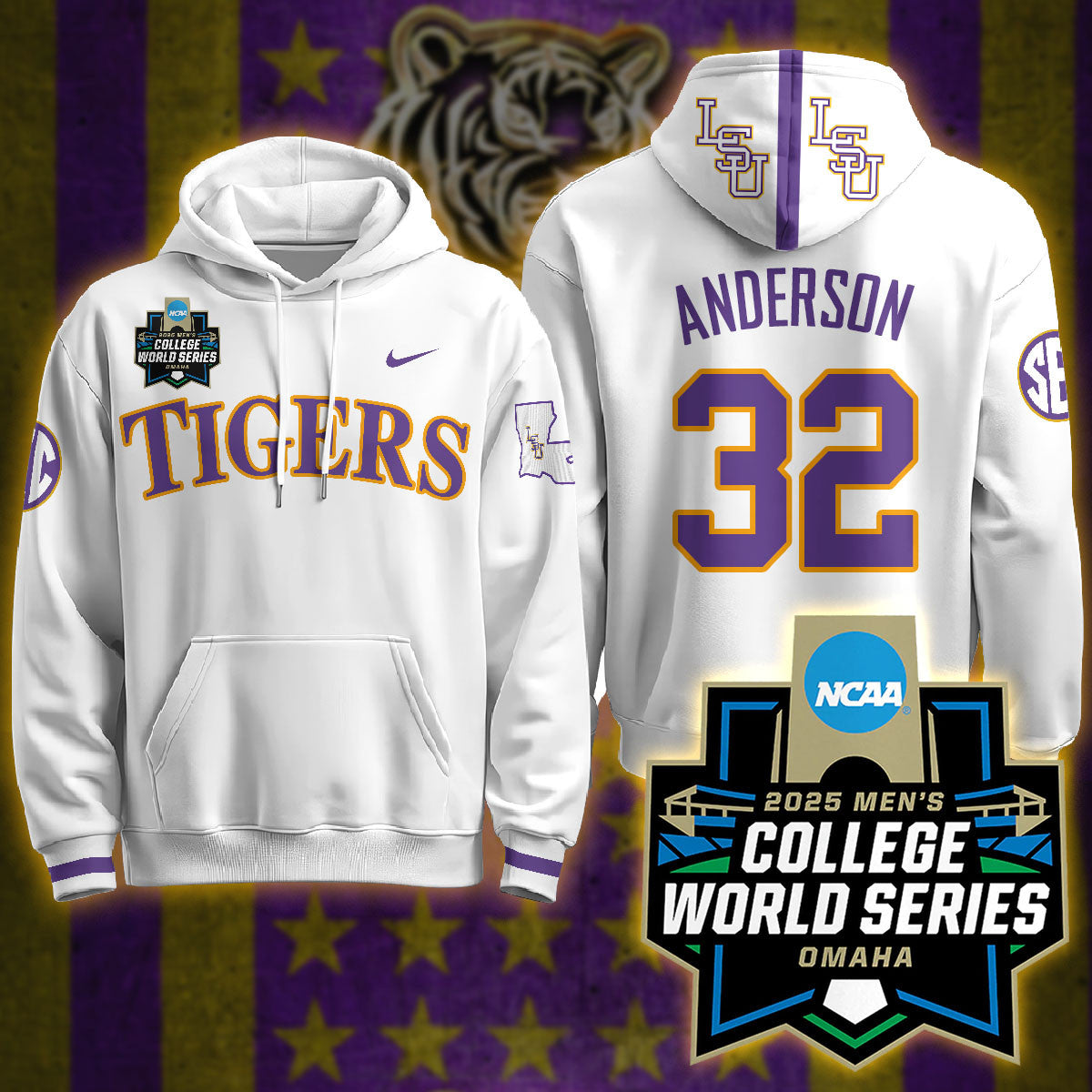 LSU Tigers 2025 World Series Limited Hoodie - All Stitched