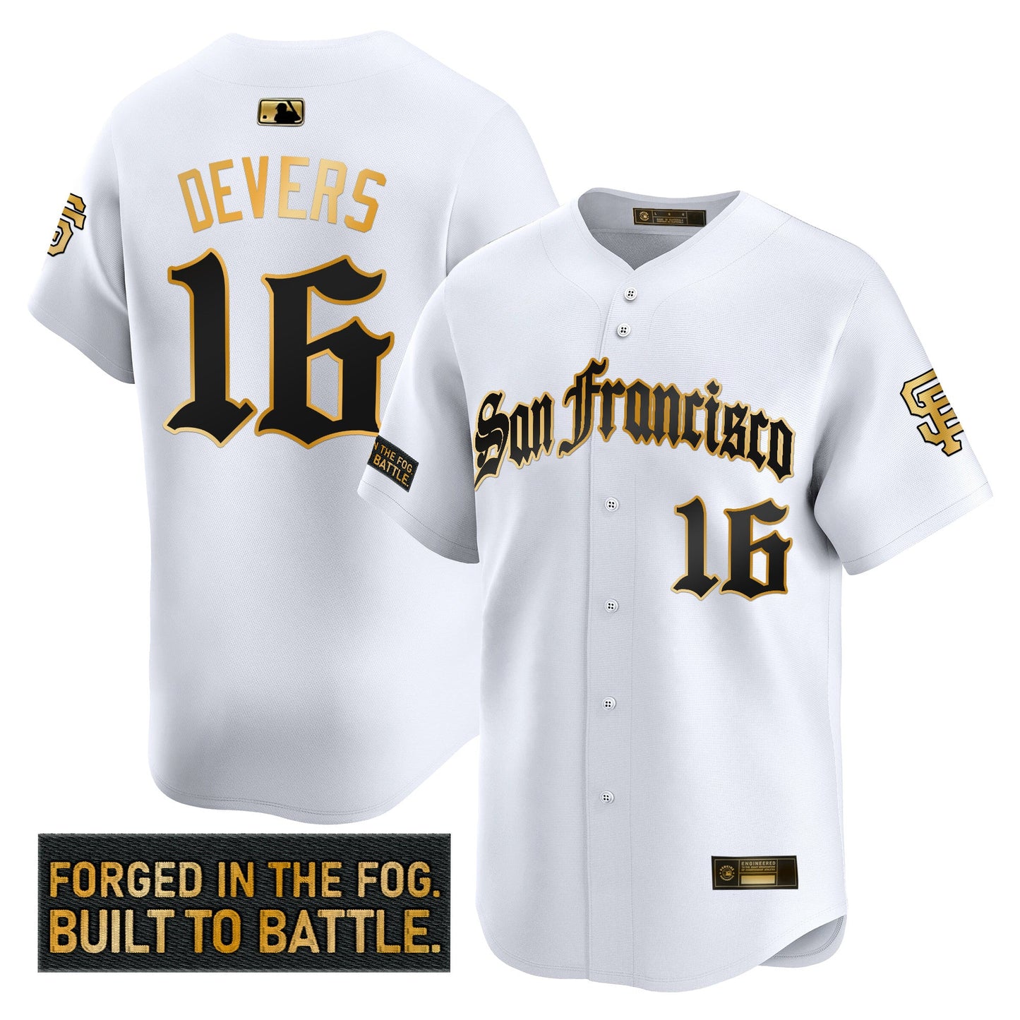 SF 'Gothic Fog Edition' Gold Vapor Premier Limited Jersey - All Stitched