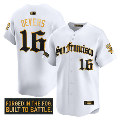SF 'Gothic Fog Edition' Gold Vapor Premier Limited Jersey - All Stitched