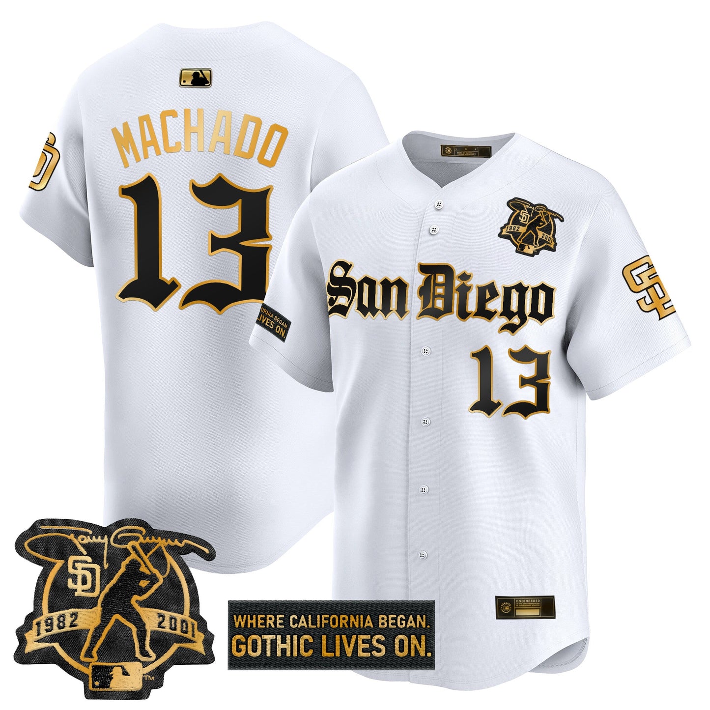 SD 'Gothic Edition' Gold Vapor Premier Limited Jersey - All Stitched