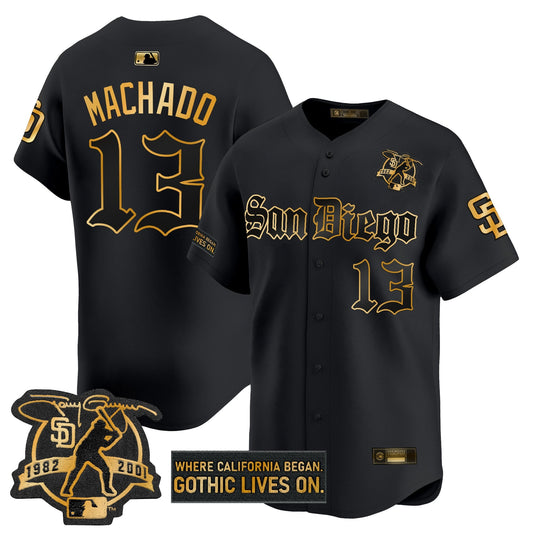SD 'Gothic Edition' Gold Vapor Premier Limited Jersey - All Stitched