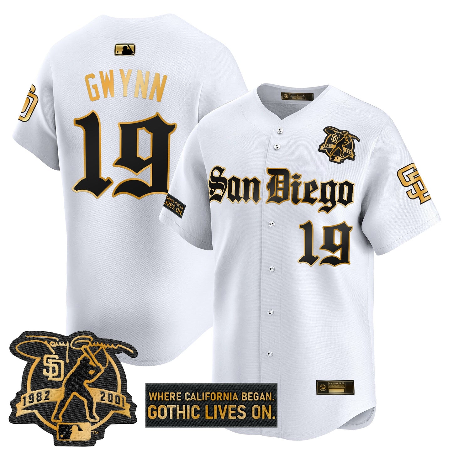 SD 'Gothic Edition' Gold Vapor Premier Limited Jersey - All Stitched